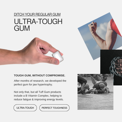 Tuff Gum (ohne Stimulanzien) | Ultra-robuster Kieferkaugummi | Mit B-Vitamin-Komplex